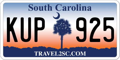 SC license plate KUP925