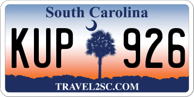 SC license plate KUP926