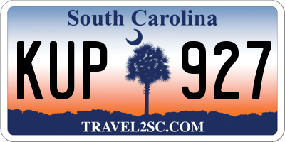 SC license plate KUP927