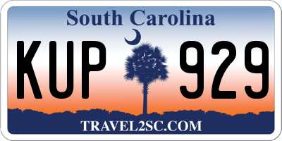 SC license plate KUP929