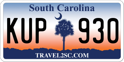 SC license plate KUP930