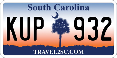 SC license plate KUP932