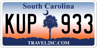 SC license plate KUP933
