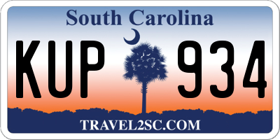 SC license plate KUP934