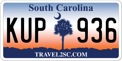 SC license plate KUP936