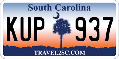 SC license plate KUP937