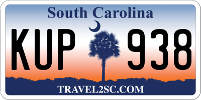 SC license plate KUP938