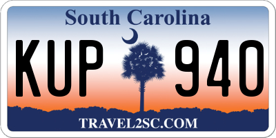 SC license plate KUP940