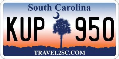 SC license plate KUP950