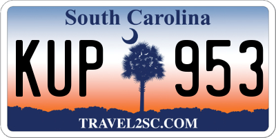 SC license plate KUP953