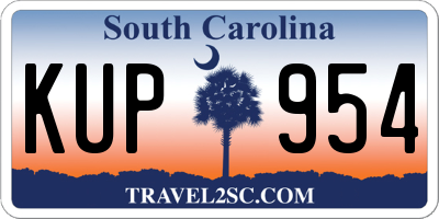 SC license plate KUP954