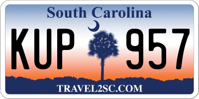 SC license plate KUP957