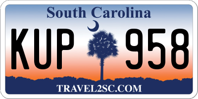 SC license plate KUP958