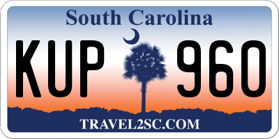 SC license plate KUP960