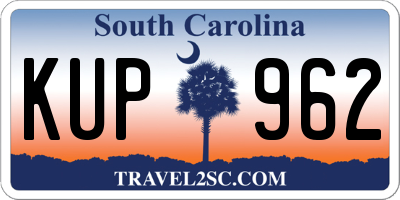 SC license plate KUP962