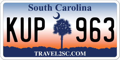 SC license plate KUP963