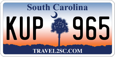 SC license plate KUP965