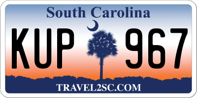 SC license plate KUP967