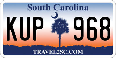 SC license plate KUP968