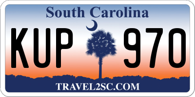 SC license plate KUP970