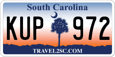 SC license plate KUP972