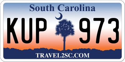 SC license plate KUP973