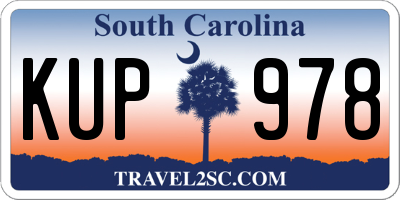 SC license plate KUP978