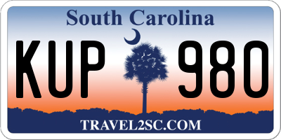 SC license plate KUP980