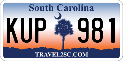 SC license plate KUP981