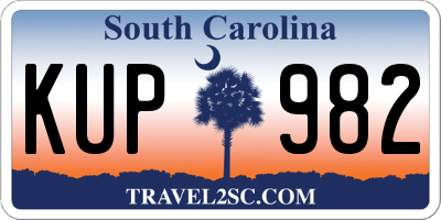 SC license plate KUP982
