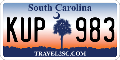 SC license plate KUP983