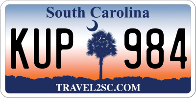 SC license plate KUP984