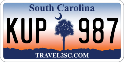 SC license plate KUP987