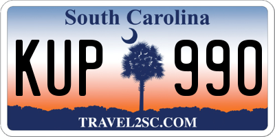 SC license plate KUP990