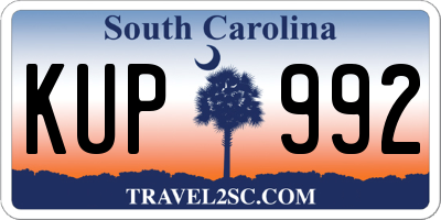 SC license plate KUP992