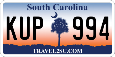 SC license plate KUP994