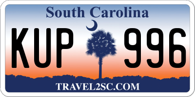 SC license plate KUP996