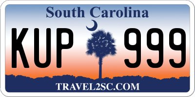 SC license plate KUP999