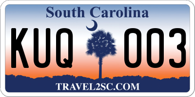SC license plate KUQ003