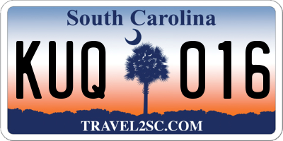 SC license plate KUQ016