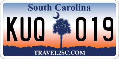 SC license plate KUQ019