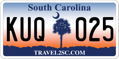 SC license plate KUQ025
