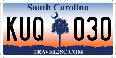 SC license plate KUQ030