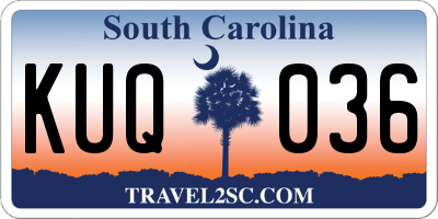 SC license plate KUQ036