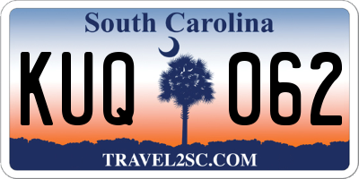 SC license plate KUQ062