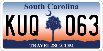 SC license plate KUQ063