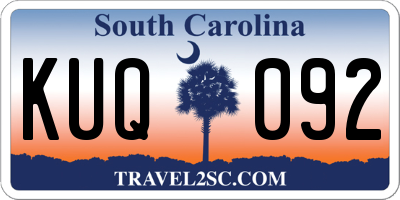 SC license plate KUQ092