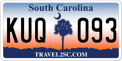 SC license plate KUQ093