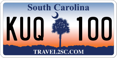 SC license plate KUQ100