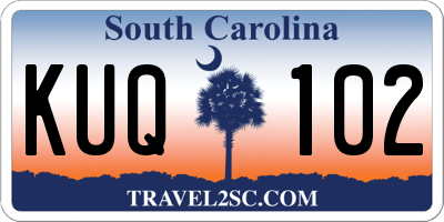 SC license plate KUQ102